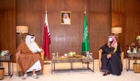 دیدار بن سلمان و امیر قطر پس از نشست شورای همکاری خلیج فارس
