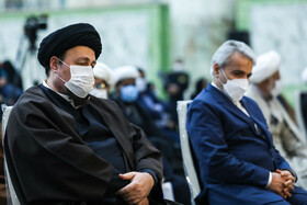 محمدباقر نوبخت و  سید حسن خمینی در چهارمین سالگرد بزرگداشت آیت‌الله هاشمی رفسنجانی