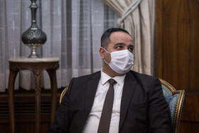 علاء احمد الجبوری، وزیر تجارت عراق در دیدار با اسحاق جهانگیری، معاون اول رئیس جمهور