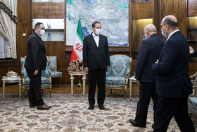 اسحاق جهانگیری، معاون اول رئیس جمهور در دیدار با علاء احمد الجبوری، وزیر تجارت عراق