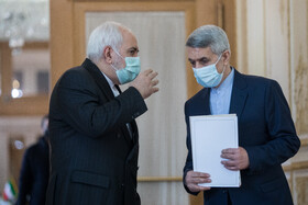 محمد جواد ظریف، وزیر امور خارجه در دیدار با فواد حسین، وزیر امور خارجه عراق