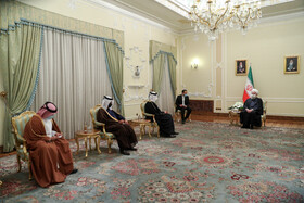 دیدار محمد بن عبدالرحمن بن جاسم آل ثانی، وزیر خارجه قطر، با حسن روحانی
