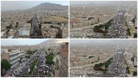 راهپیمایی سراسری یمنی ها علیه محاصره این کشور/الحوثی: آمریکا هیچ طرح صلحی ندارد