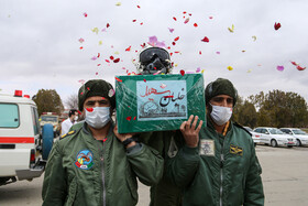 تشییع پیکر خلبان شهید «بیرجند بیک محمدی» در پایگاه شکاری شهید نوژه همدان