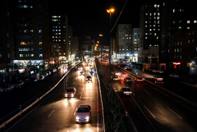 تجمع خودروها در اتوبان نواب در ساعات ممنوعیت تردد شبانه