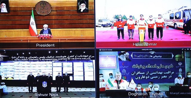 روحانی از خدمات نیروی انتظامی و جمعیت هلال احمر به مردم کشور قدردانی کرد