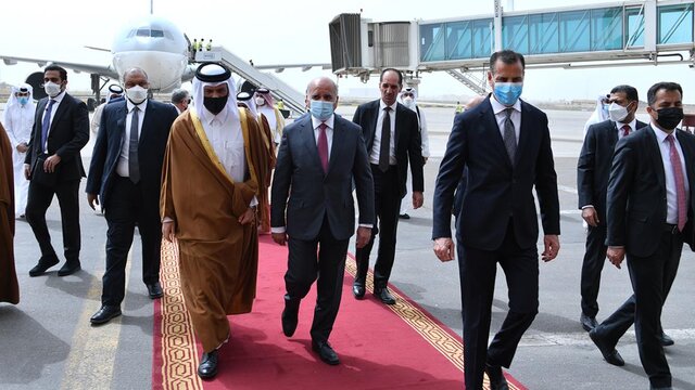 دیدار وزیر خارجه قطر با رئیس جمهور عراق