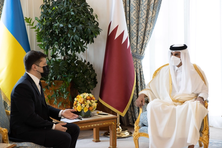 دیدار امیر قطر و رئیس جمهوری اوکراین
