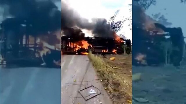 در تصادف اتوبوس در کنگو ده‌ها تن زنده در آتش سوختند