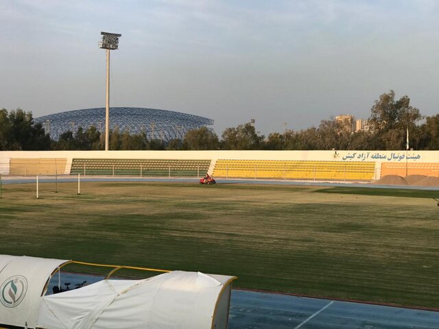 آغاز عملیات بازسازی ورزشگاه المپیک کیش، محل اردوی تیم ملی ایران + عکس