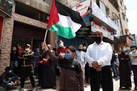 تظاهرات ساکنان غزه در حمایت از ساکنان قدس اشغالی 