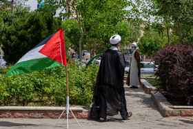 اهتزاز پرچم فلسطین در میدان روح الله قم 5