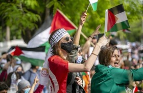 ادامه راهپیمایی کشورهای عربی و اروپایی در حمایت از فلسطین