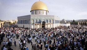 اقامه نماز عید قربان در مسجد الاقصی با حضور بیش از ۱۰۰ هزار فلسطینی