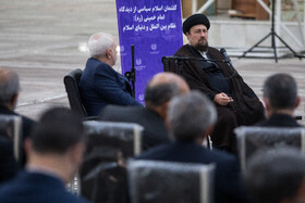 سید حسن خمینی و محمد جواد ظریف، وزیر امور خارجه - مرقد مطهر امام