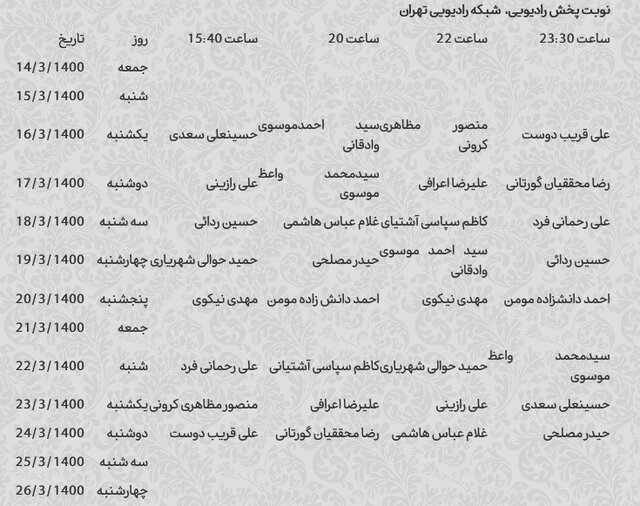 برنامه ی کاندیداهای خبرگان رهبری در شبکه ها قرعه کشی شد + جدول 2