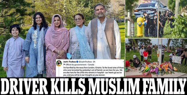 جزئیات جدید از قتل "عامدانه" ۴ عضو یک خانواده مسلمان در کانادا جزئیات جدید از قتل "عامدانه" ۴ عضو یک خانواده مسلمان در کانادا