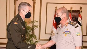 دیدار وزیر دفاع مصر با فرمانده گارد ملی آمریکا