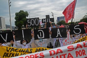 تظاهرات سراسری برزیلی‌ها علیه بولسونارو با فراتر رفتن تعداد کشته‌های کرونا از ۵۰۰ هزار تن