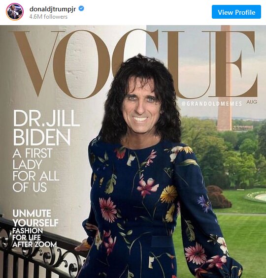 خانواده ترامپ تصویر همسر بایدن روی جلد مجله "ووگ" را مسخره کردند