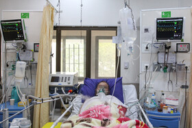 بخش آی‌سی‌یو بیماران کرونایی بیمارستان پنج آذر - گرگان