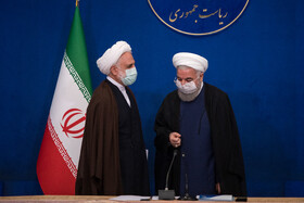 حسن روحانی و غلامحسین محسنی اژهای آخرین جلسه شورای عالی فضای مجازی
