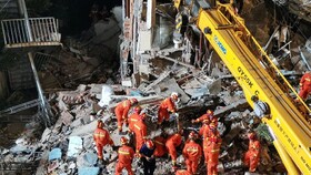 ۱۷ کشته در حادثه ریزش ساختمان هتلی در چین