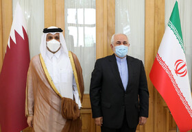 دیدار و گفت‌وگوی ظریف با وزیر خارجه قطر