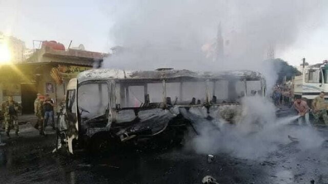 کشته و زخمی شدن چند تن در انفجار یک مینی‌بوس در دمشق