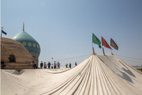 برپایی خیمه محرم در صحن امامزاده موسی مبرقع (ع) - قم 15