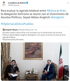 توییت وزارت خارجه بولیوی از دیدار دیپلمات ارشد این کشور با عراقچی