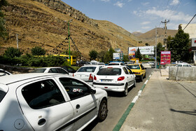 مسدودسازی ورودی جاده چالوس پس از آغاز طرح منع تردد تعطیلات کرونایی