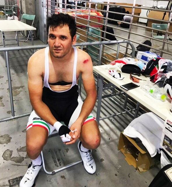 لغزنده جاده عامل مانع رسیدن دوچرخه سوار پارالمپیک ایران به خط پایان شد+عکس