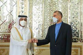دیدار شیخ محمد بن عبدالرحمن آل ثانی وزیر امور خارجه قطر با حسین امیرعبداللهیان، وزیر امور خارجه ایران