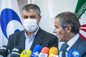 نشست خبری رافائل گروسی،مدیرکل آژانس بین‌المللی انرژی اتمی و محمد اسلامی