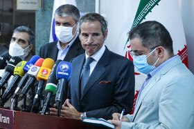 نشست خبری رافائل گروسی،مدیرکل آژانس بین‌المللی انرژی اتمی و محمد اسلامی