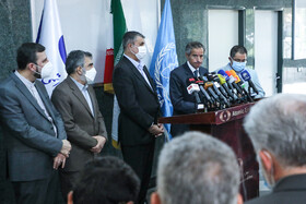 نشست خبری رافائل گروسی،مدیرکل آژانس بین‌المللی انرژی اتمی و محمد اسلامی