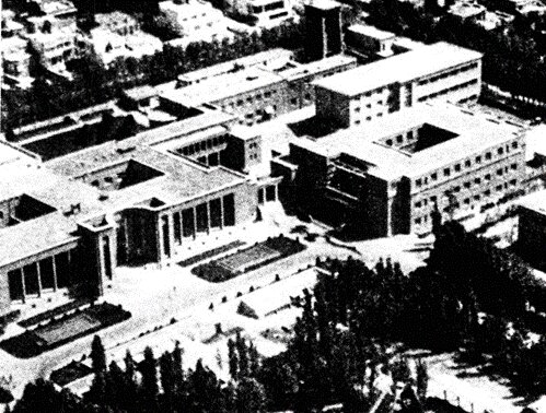 عکس هوایی از دانشکده پزشکی دانشگاه تهران، منبع: آرشیو گروه معماری دوران تحول