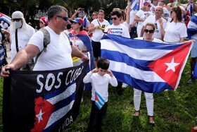کوبایی‌های ساکن آمریکا علیه هاوانا راهپیمایی کردند