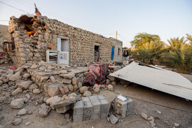 خسارات زلزله در منطقه رضوان و گیشان غربی در فین - هرمزگان
