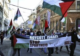 تظاهرات کالیفرنیا برای تحریم تولیدات در اراضی اشغالی فلسطین