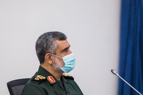 امیرعلی حاجی زاده، فرمانده نیروی هوافضای سپاه پاسداران انقلاب اسلامی در اولین جلسه «شورای عالی فضایی» در دولت سیزدهم