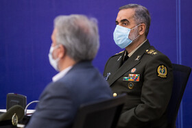 محمدرضا قرایی آشتیانی، وزیر دفاع در اولین جلسه «شورای عالی فضایی» در دولت سیزدهم