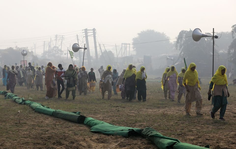 تجمع کشاورزان هندی در یک سالگی اعتراضات ضد دولتی