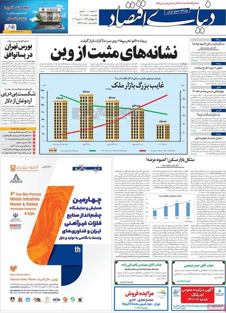 صفحه نخست روزنامههای چهارشنبه