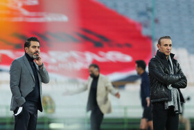 یحیی گل محمدی سرمربی و افشین پیروانی سرپرست تیم فوتبال پرسپولیس