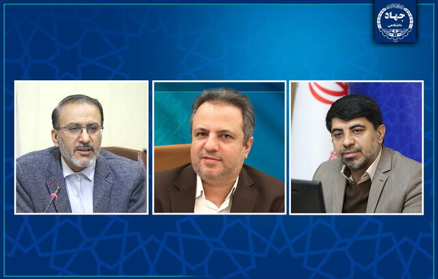 دکتر عیسی علیزاده(سمت راست تصویر) - دکتر باصولی(وسط تصویر) - دکتر رحیمیان(سمت چپ تصویر) سرپرستان دو معاونت جهاد دانشگاهی تعیین شدند