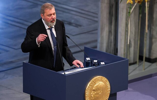 سخنرانی دیمیتری موراتف، روزنامه نگار روسی پس از دریافت جایزه صلح نوبل، 2021 برنده صلح نوبل، جنگ میان روسیه و اوکراین را "ممکن" دانست