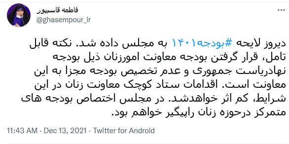 «خطای تایپی» لایحه بودجه ۱۴۰۱ و رد شائبههای نفی استقلال معاونت زنان