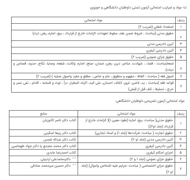 اطلاعیه برگزاری آزمون قضاوت در سال ۱۴۰۰